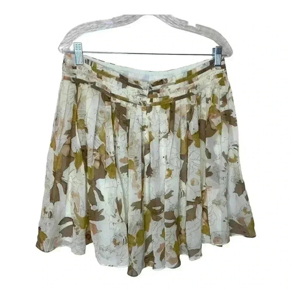 Club Monaco silk flowing skirt side zip lined size 10 EuroSummer - Picture 4 of 5